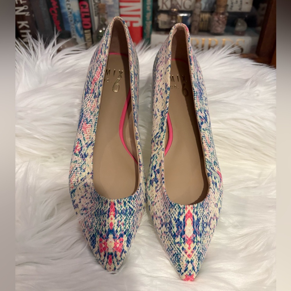 Colorful Snakeskin Patterned Women's Flats